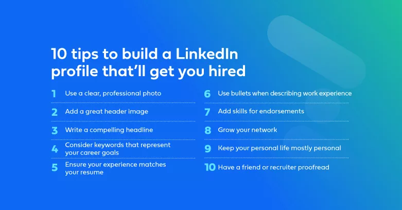 Tips to Build a LinkedIn Profile That’ll Get You Hired Checklist