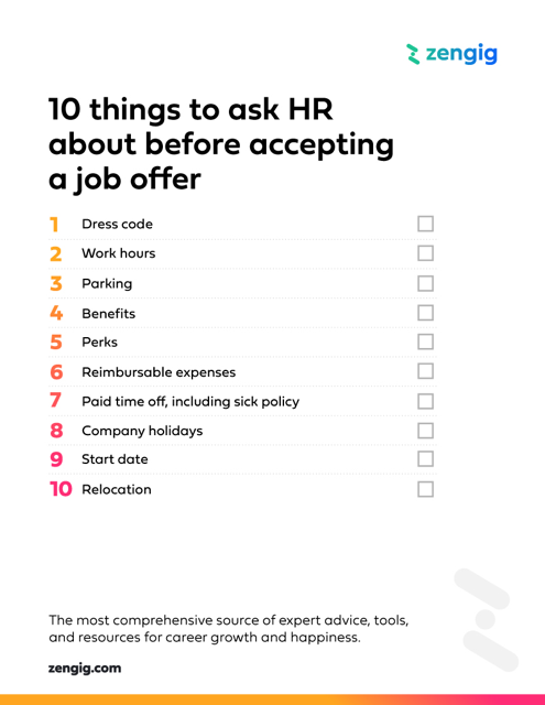 HR questions checklist
