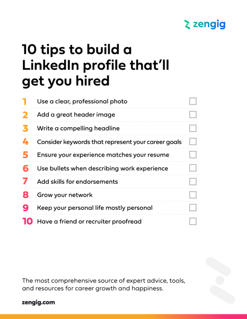 Build LinkedIn checklist preview